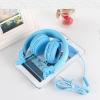 FOSA 3.5mm Wired Stereo Headphone with Mic, Adjustable Headband, Foldable for Music Calls Games, Compatible with PC Laptop Tablet Phone MP3 (Blue) view 3