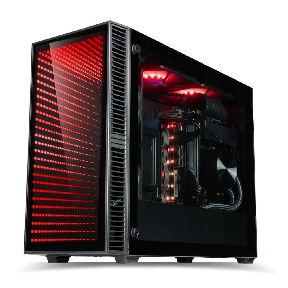Continuum Mini Gamer RGB PC Computer - NVD GeForce RTX 5060 Ti 16GB, AMD 8-Core Ryzen 7 5700X CPU, 32GB DDR4 RAM, 2TB NVMe SSD, WiFi, Windows 11 Pro - Tiny Liquid Cooled Gaming Desktop