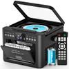 Greadio Boombox CD and Cassette Player Combo, 5000mAh Rechargable CD Player Boombox with Bluetooth Receive/Transmit/FM Radio/USB/TF/AUX/Remote Control, Boom Box Cassette Player for Home Outdoor view 1