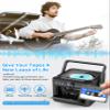 Greadio Boombox CD and Cassette Player Combo, 5000mAh Rechargable CD Player Boombox with Bluetooth Receive/Transmit/FM Radio/USB/TF/AUX/Remote Control, Boom Box Cassette Player for Home Outdoor view 2
