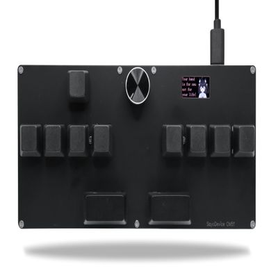 BTXETUEL SayoDevice CM51 Rapid Trigger Keyboard for OSU!djmax... Rhythm Game with OUTEMU Hall Magnetic Linear Switches with Knob Custom Programmable Keypad (Black-OUTEMU Pink Switches, CM51)