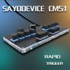 BTXETUEL SayoDevice CM51 Rapid Trigger Keyboard for OSU!djmax... Rhythm Game with OUTEMU Hall Magnetic Linear Switches with Knob Custom Programmable Keypad (Black-OUTEMU Pink Switches, CM51) view 2