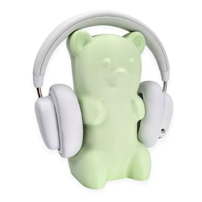 Gummy Bear Headphone Stand Hanger - Cute Headset Holder - Kawaii Desk Accessories - Compatible with Most Headphones (Pastel Green)