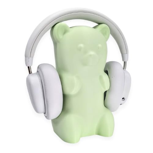 Gummy Bear Headphone Stand Hanger - Cute Headset Holder - Kawaii Desk Accessories - Compatible with Most Headphones (Pastel Green)