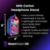 Milk Carton Headphone Stand - Universal Headset Holder - Cute Headphone Stand Hanger - Kawaii Desk Accessories - Pink Gaming Setup - Sturdy Desk Headset Mount (Peaches and Cream) view 3