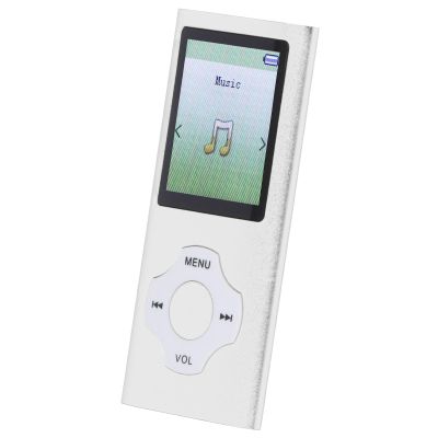 16GB MP3 Player, Bluetooth 5.0 Single Loop MP4 Player, Portable HiFi Sound Music Player Built in HD Speaker, E Book, Voice Recording, Supports up to 128GB TF Card (Silver)