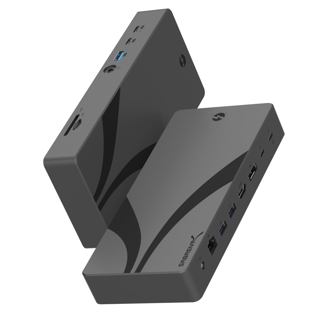 SABRENT Thunderbolt 4 Docking Station, TB4 Ports, 8K/4K, USB4 & TB3 Compatible, DP 1.4, HDMI 2.1, USB-C/USB-A Ports, Gigabit Ethernet, Audio Jack, SD/TF Card Reader, Windows/macOS/Linux (DS-T4MF)