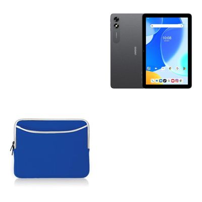 BoxWave Case Compatible with Umidigi G3 Tab Ultra - SoftSuit with Pocket, Soft Pouch Neoprene Cover Sleeve Zipper Pocket - Super Blue