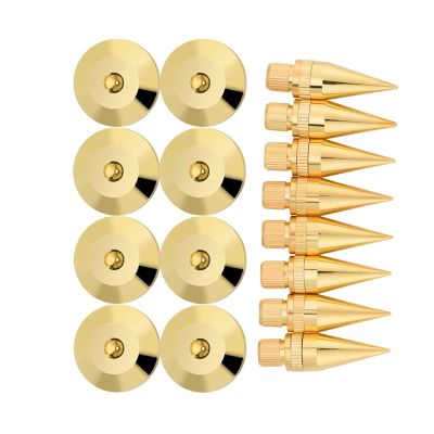 8 Pairs 6 x 36mm Pure Copper Speaker Spike Isolation Base Pad with High Grade Plating for Speaker Stand Amplifier CD DVD Player