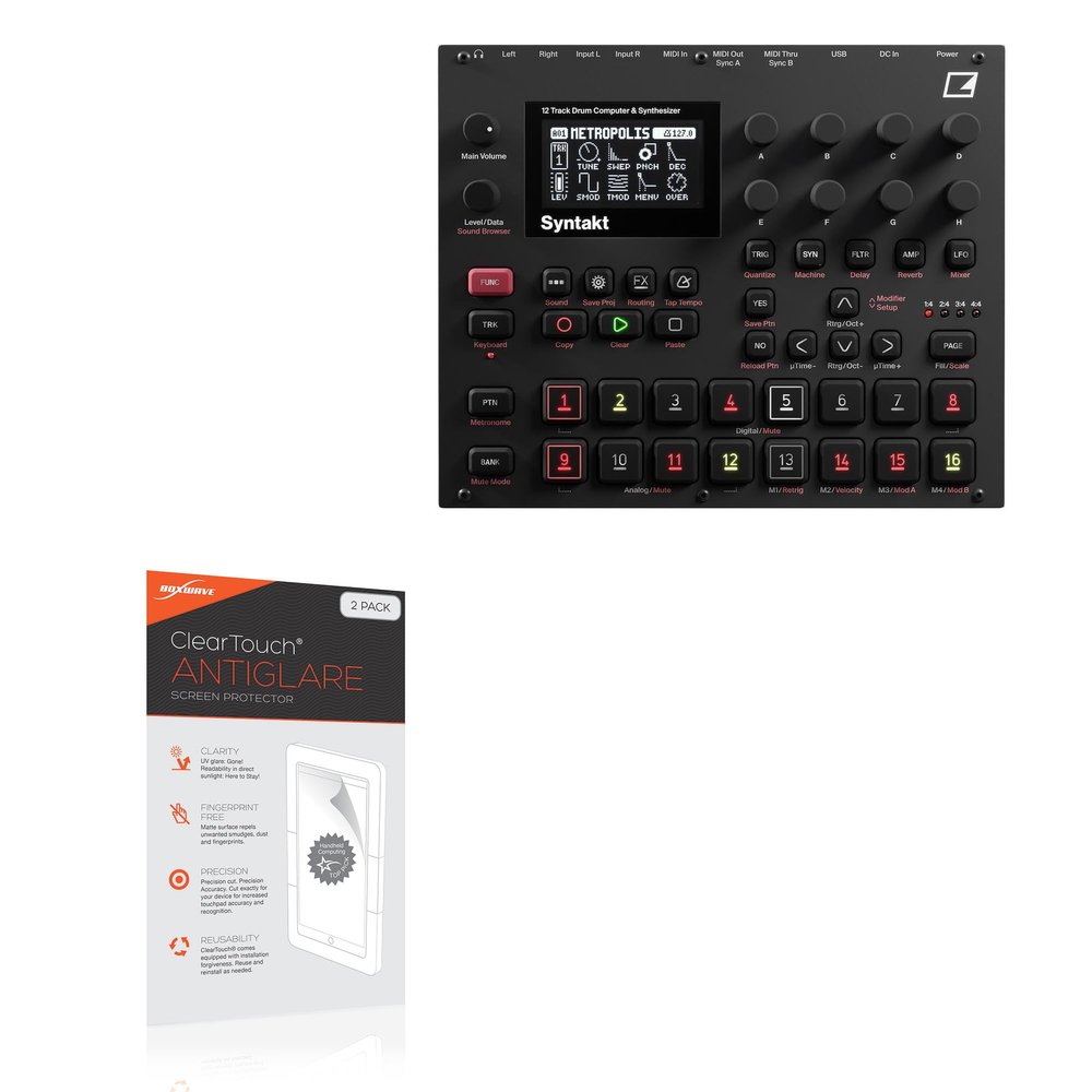 BoxWave Screen Protector Compatible with Elektron Syntakt - ClearTouch Anti-Glare (2-Pack), Anti-Fingerprint Matte Film Skin