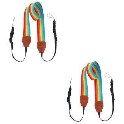 OSALADI 2pcs Adjustable Camera Strap for Mirrorless Cameras Neck Shoulder Design Lightweight Material Stylish Stripes for Men Women for Hiking Travel