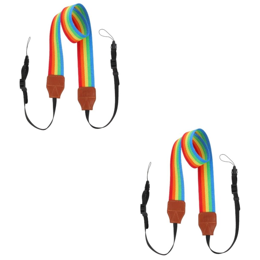OSALADI 2pcs Adjustable Camera Strap for Mirrorless Cameras Neck Shoulder Design Lightweight Material Stylish Stripes for Men Women for Hiking Travel