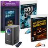 HoliScapes USB Projector Kit - AtmosFx Boo Crew plus Jack-O-Lantern Jamboree on USB + Projector + 48" x 72" Large White Holographic Screen for Halloween Projection view 1