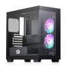 Redragon GC218M Gaming Back-Mounted PC Case, M-ATX Computer Chassis w/ 2 x 120mm Fans Pre-Installed & High Airflow Perforated Panels, 270 Full View, Easy Cable Management, Black view 1