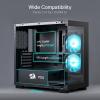 Redragon GC218M Gaming Back-Mounted PC Case, M-ATX Computer Chassis w/ 2 x 120mm Fans Pre-Installed & High Airflow Perforated Panels, 270 Full View, Easy Cable Management, Black view 4