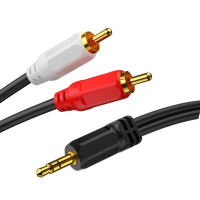 Guitar Audio Cable 2RCA 3.5mm Jack Cable RCA AUX Cables for Home Theater DVD TV Amplifier RCA to 3.5mm Speaker Wire(300Cm)