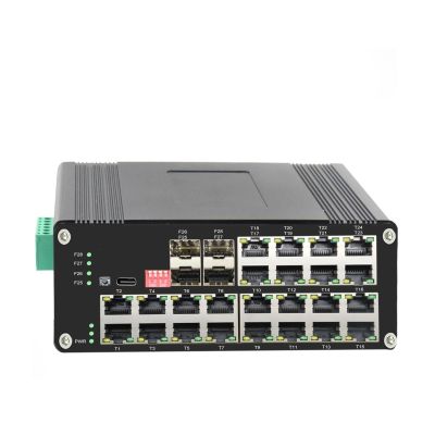 BAISULI Industrial Din Rail Switch Gigabit Ethernet Industrial L2+ Managed (PoE) Ethernet Fiber Switch 8/16/24-Port 10/100/1000T + 4-Port 1000X SFP Din Rail Gigabit Switch(PoE 8GE 4SFP)