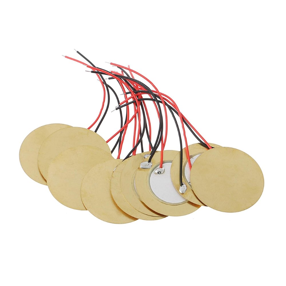 QIXIAMO 10pcs 12mm Plate Piezo Buzzer Piezoelectric Ceramic Buzzer Welding Wires for Pressure