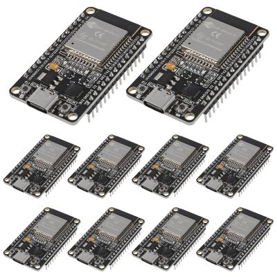 10pcs Type-C 30pins CP2102 ESP-WROOM-32 ESP32 ESP-32S Development Board 2.4GHz Dual-Mode WiFi + Bluetooth Dual Cores Microcontroller Processor Integrated with Antenna RF AMP Filter AP STA