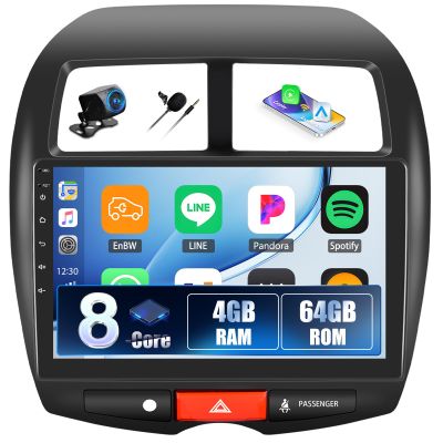 [4+64G]8-Core Android Car Stereo Radio for Mitsubishi Outlander Sport 2011-2017,Mitsubishi ASX 2013-2015,RVR 2011-2017 with Wireless CarPlay,10.1 Inch IPS Touchscreen,GPS,5G WiFi,Bluetooth,FM/RDS,SWC