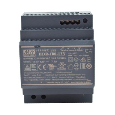 HDR-100-12N 12V 7.5A 90W Slim DIN Rail Power Supply for Home and Industrial Automation