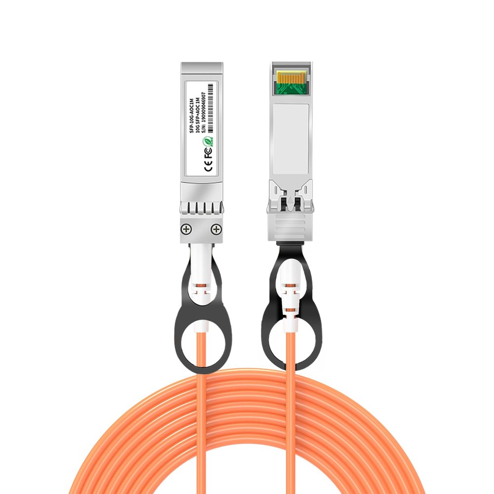 Buacoz 10G SFP+ AOC Cable (1Meter/3.3ft) 10GBASE SFP+ to SFP+ Active Optical Fiber Cable, OM2 MMF Direct-Attach Fiber Stacking Cable Fit for Arista Devices AOC Ethernet High-Speed Optical Cables