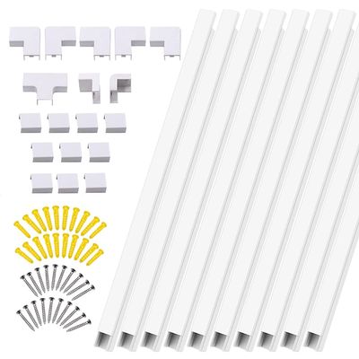 Cable Management, Trunking for Electric Cables,10Pcs PVC Cord Duct Raceway Wall Cable Management Electric Cache Cable Channel Wire Cover