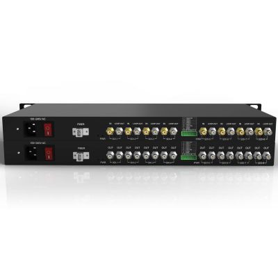 8CH HD-SDI Fiber Converter 1U Rack-Mountable 1080P Video Optical Transceiver with Loop-Out + 1CH RS485 Reverse Data Uncompressed Extender Over Fiber SM LC 20km CWDM (LNK-SDI-8V1R)