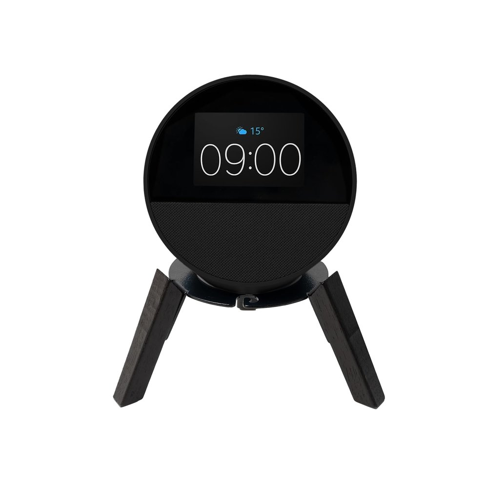 shinar Speaker Mounts Compatible with Echo Spot 2024/echo 4 Gen.Stands for Spot/Hoempod mini Table Stand Holder with Integrated Cable Management Better Sound (Black)