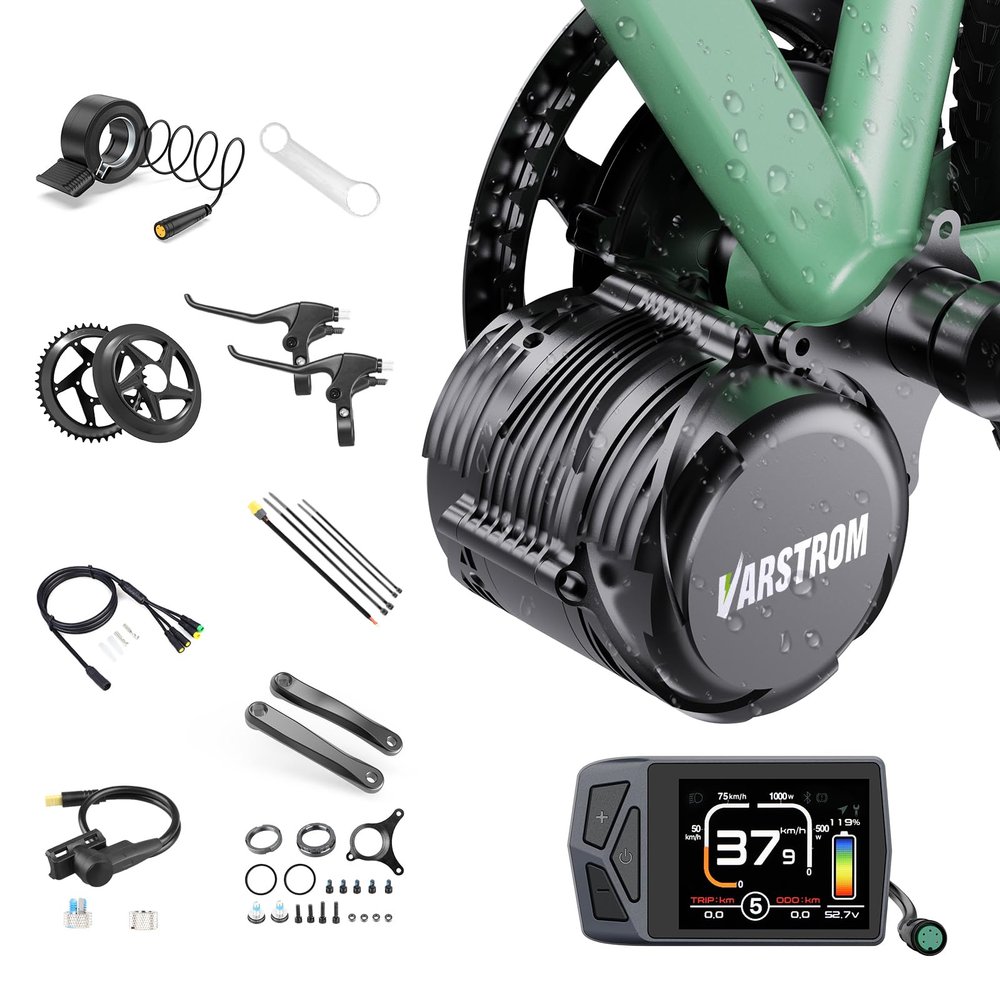 48V750W TS-DZ8 Mid Drive Kit,Upgraded 1056W Peak Power Torque Sensored Mid Drive Ebike Conversion Kit, Electric Bike Kit with EKD01 Display for 68-73MM Bottom Bracket Mountain Bike,Citybike,Tricycle