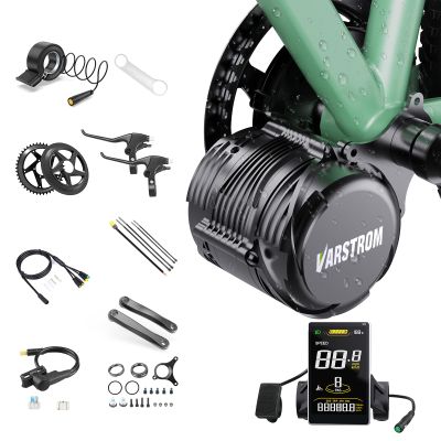 Varstrom 48V750W TS-DZ8 Mid Drive Kit,Upgraded 1056W Peak Power Torque Sensor Mid Drive Ebike Conversion Kit, Electric Bike Kit with SW2M58 Display for 68-73MM Bottom Bracket
