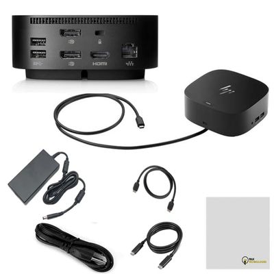 HP USB-C Dock G5-8 in 1 Adapter for Both USB-C and Thunderbolt-Enabled Laptops, PCs, & Notebooks - Single Cable for Charging, Networking, or Data Transfers - Bundle (Renewed)