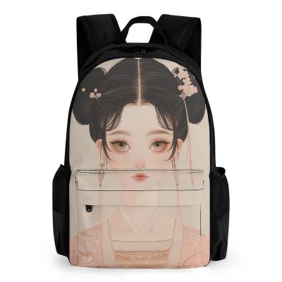 QWJKM Travel Laptop Backpack with Pocket Fair-Skinned Woman Computer Bag Lightweight Casual Daypack for Business