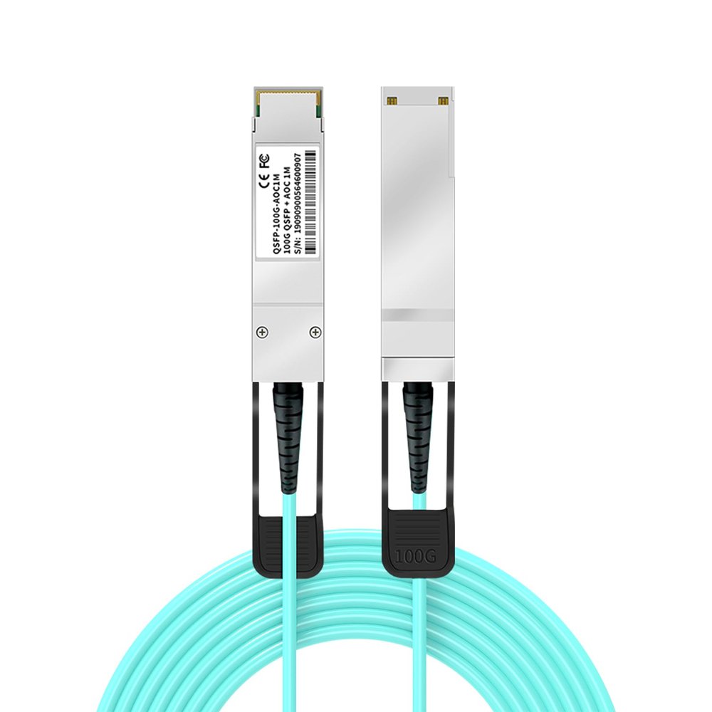 Buacoz 100Gbps AOC Active Optical Cable, 20Meter/65.6ft 100GBASE QSFP28 to QSFP28 OM3 MMF Direct-Attach Fiber Stacking Cables, Fit for Ubiquiti UniFi Devices Ethernet High-Speed Optical Cable