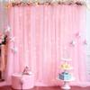 10x8ft Baby Pink Tulle Backdrop Curtain with Lights String for Parites, Sheer Photo Backdrop Curtains with Lights for Wedding Backdrop Ceremony Reception Bridal Shower Baby Shower Birthday Party view 1