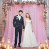 10x8ft Baby Pink Tulle Backdrop Curtain with Lights String for Parites, Sheer Photo Backdrop Curtains with Lights for Wedding Backdrop Ceremony Reception Bridal Shower Baby Shower Birthday Party view 3