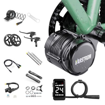 Varstrom 48V750W TS-DZ8 Mid Drive Kit,Upgraded 1056W Peak Power Torque Sensor Mid Drive Ebike Conversion Kit, Electric Bike Kit with DZ40 Display for 68-73MM Bottom Bracket