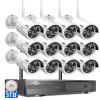 Hiseeu Wireless Pro WiFi Security Camera System, 16CH 4K NVR Kit, Plug-in Powered 12Pcs 5MP CCTV Home Security Camera System for Indoor/Outdoor, Night Vision, Waterproof, Motion Detection, 3TB HDD view 1