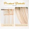 30x8ft Champagne Tulle Backdrop Curtain with Lights String for Parites, Sheer Photo Backdrop Curtains with Lights for Wedding Backdrop Ceremony Reception Bridal Shower Baby Shower Birthday Party view 2
