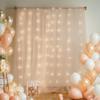30x8ft Champagne Tulle Backdrop Curtain with Lights String for Parites, Sheer Photo Backdrop Curtains with Lights for Wedding Backdrop Ceremony Reception Bridal Shower Baby Shower Birthday Party view 3