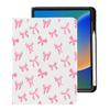Cute Kawaii Pink Bow for iPad Pro 11 Inch Case (M5/M4) 2025/2024 with Pencil Holder, Auto Sleep/Wake and Multiple Viewing Angles, White Leather Soft TPU Back Cover view 1