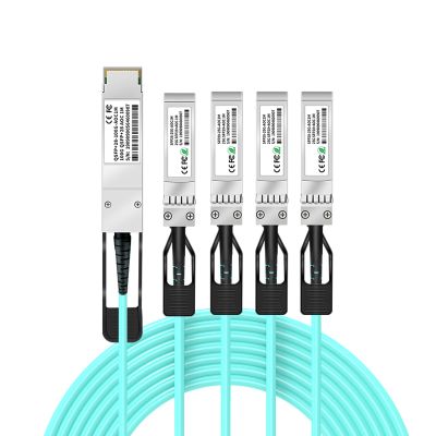 Buacoz 100GbE QSFP28 to 4X SFP28 Breakout AOC Active Optical Cable, Fit for Intel 100GBASE Devices Fiber Stacking Cables,25Meter/82ft, 100Gbps-25Gbps OM3 MMF Direct-Attach Splitter Cable