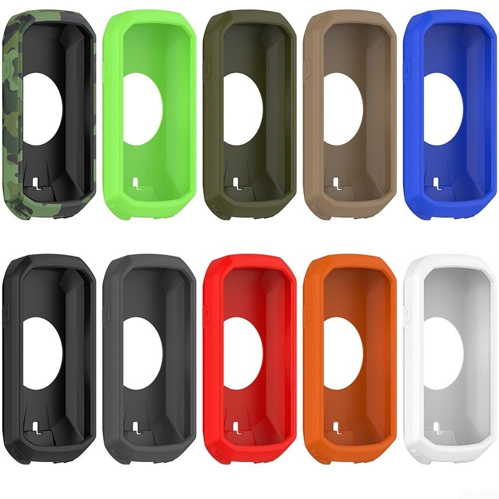 Flexible Silicone Case for Garmin Edge 1050 Screen Protector Full Coverage for TPU Clear Film(Green)