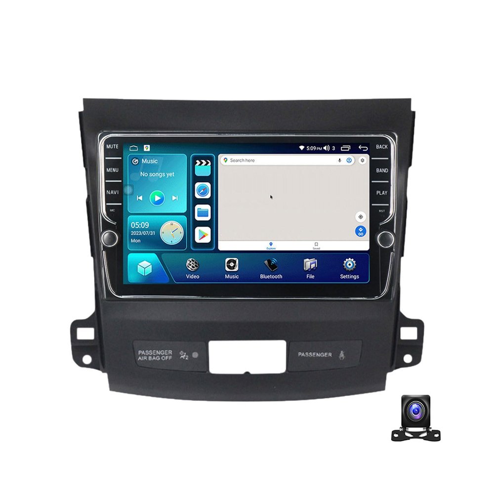 JDMOICEA Double Din Car Stereo Multimedia Radio Compatible with Mitsubishi Outlander 2005~2011 9in Touchscreen with Navigation MP5 Player, DSP RDS FM Car Radio with Carplay/Android Auto,K100S