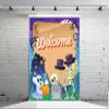 CHNYWORK 5x7ft Halloween Welcome Backdrop Cartoon Skeleton Haunted House Ghost RIP Tombstone Full Moon Bats Background Halloween Night Zombie Monster Kids Birthday Party Decor Photo Booth Props view 1