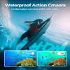 TIMNUT 4K60fps Action Camera Waterproof Camera with 64G SD Card 48MP HD WiFi Camera with EIS 40M UnderwaterCamera Wide Angle SportsCamera with 2 * 1350 mAh Batteries Helmet Mount Accessories Kits view 2