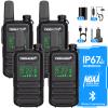 TIDRADIO TD-M11 Walkie Talkies Waterproof IP67, APP/Web Bluetooth Programming, Long Range FRS Two-Way Radios, Freq Copy, VOX, NOAA Emergency Weather Radio for Camping Hunting Gear, Black - 4 Pack view 1