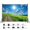 10x6.5ft Spring Green Hills Meadow Backdrop a Path Green Grass Lawn Trees Blue Sky White Clouds Photography Background Outdoor Nature Scenery Decor Kid Baby Portrait Photo Studio Props view 3