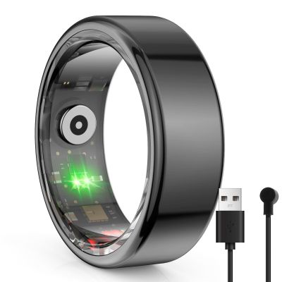 JXYQZD Smart Ring Men, Smart Ring Health Tracker, Sleep Tracker Ring, Heart Rate Monitor, IP68 Waterproof, with Android & iOS, No App Subscription, 7 Day Battery(Black,20.6mm)
