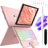 aMZCaSE Keyboard Case for iPad 9th/8th/7th Generation(10.2",2021),10 Color Backlight,360 Slim Cover Bundle with Pencil for Apple ipad(Pen Compatible with 2018-2024) view 1